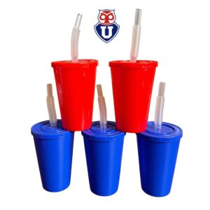 VASO AZUL Y ROJO DOCENA