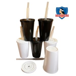 VASO BLANCO Y NEGRO DOCENA