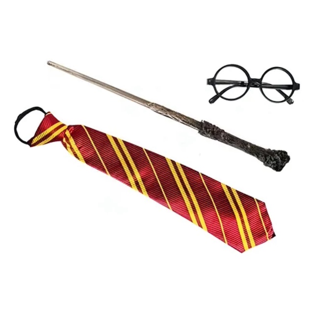 Set Disfraz Harry Potter ( Corbata +Varita +Lentes) - standar