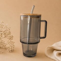 VASO VIDRIO OSCURO